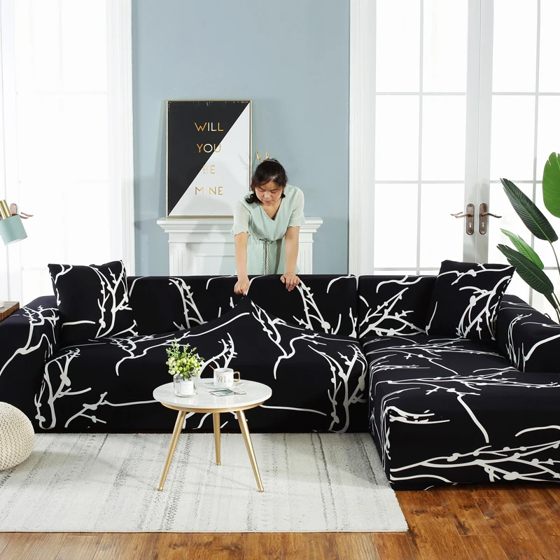 Нескользящее эластичное покрывало для дивана всесезонное из полиэстера 1/2/3/4