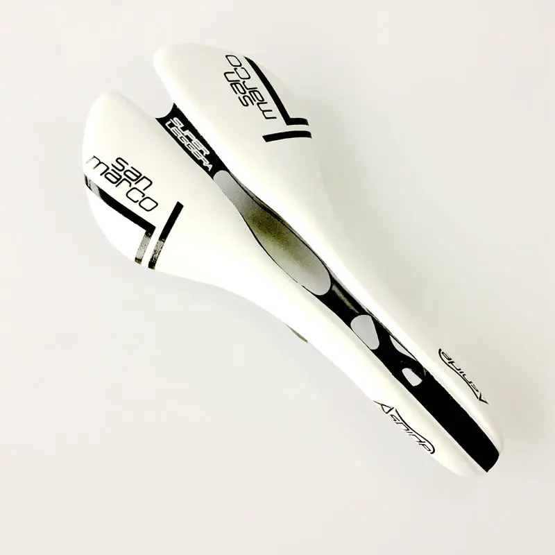 White-1 4. Углеродное седло MTB велосипед selle дорожный велосипед сиденье Сан Марко Aspide седло гелевое Велосипедное Сиденье PU Мягкий чехол sella - Цвет: White-1