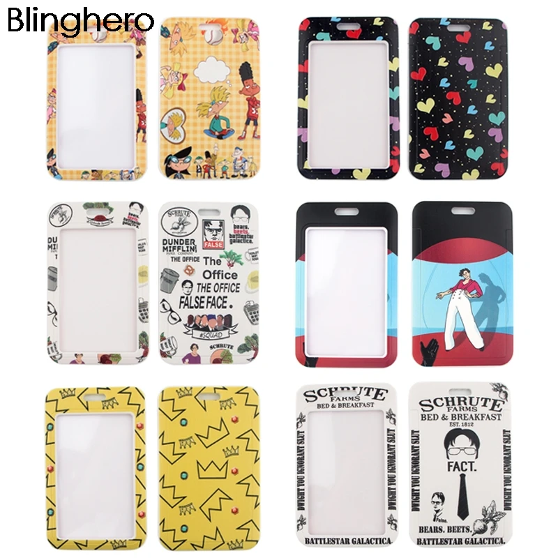 

20pcs/lot BH1293 Blinghero Tv Show ID Card Holder Name Cartoon Credit Card Holder Neck Strap Card Holders Identity Badge Lanyard