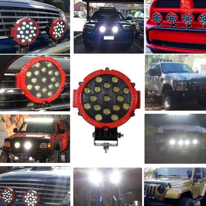 2 шт 7 дюймов светодиодный внедорожный Pod свет бар 51 Вт LED Spot light бампер фар дальнего