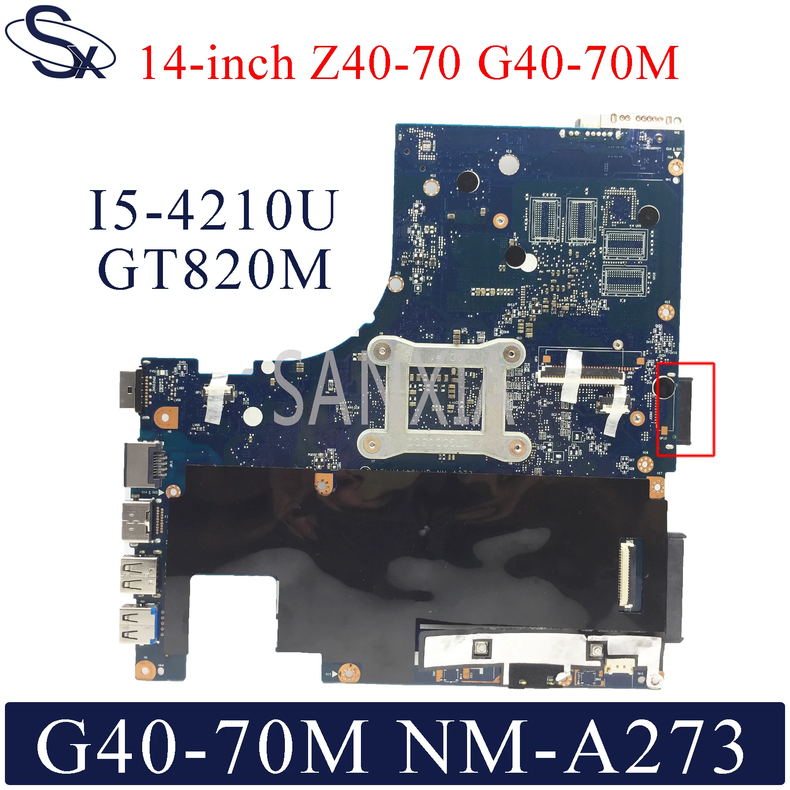 

Материнская плата KEFU NM-A273 для ноутбука Lenovo G40-70M (14 дюймов), оригинальная материнская плата Z40-70 GT820M
