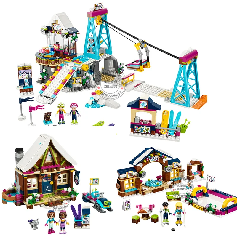 Girls toys Snow Resort Chalet Ski Lift Building Brick Toys DIY Education Xmas Gift | Игрушки и хобби