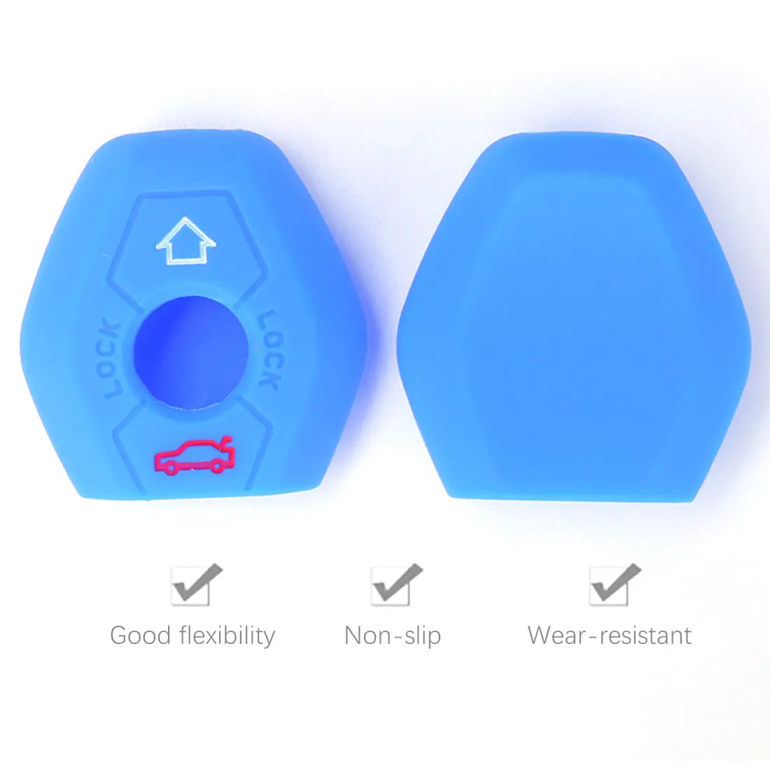 

Colorful 2 Buttons Silicone Key Case Car Styling Cover For BMW X3 X5 Z3 Z4 3 5 7 Series E38 E39 E46 E83 FOB Set Protective