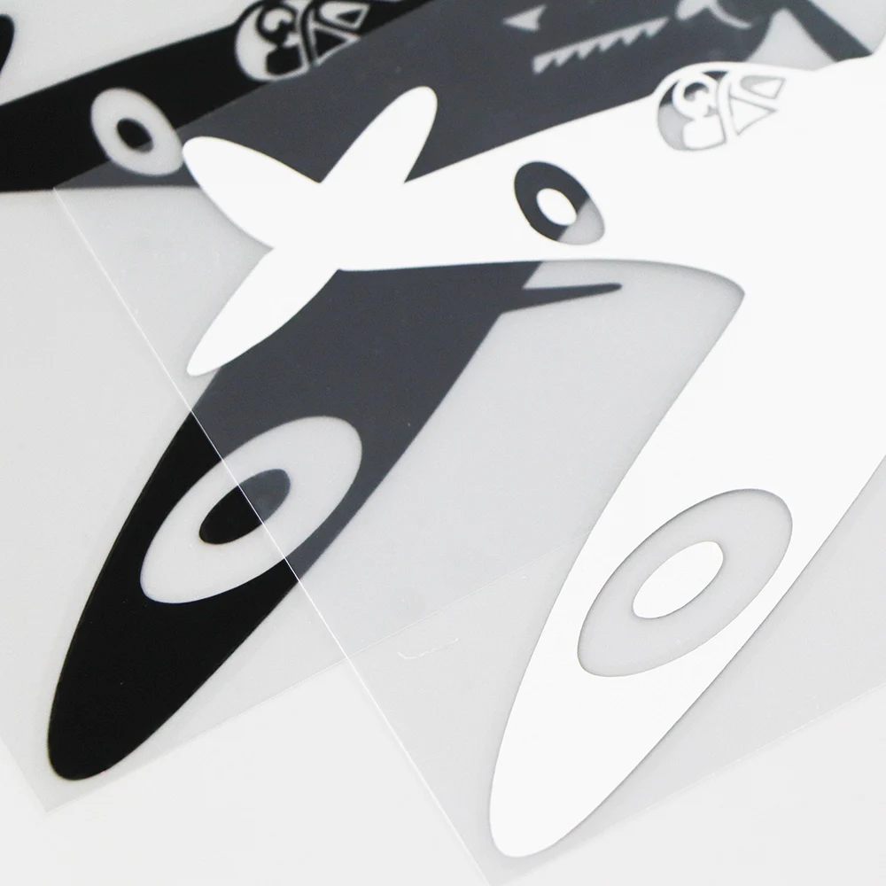 YJZT 15.5X9.9CM Funny Car Sticker Spitfire War Aircraft Plane Pilot  Vinyl Decals Decor Black / Silver 10A-0005 images - 6