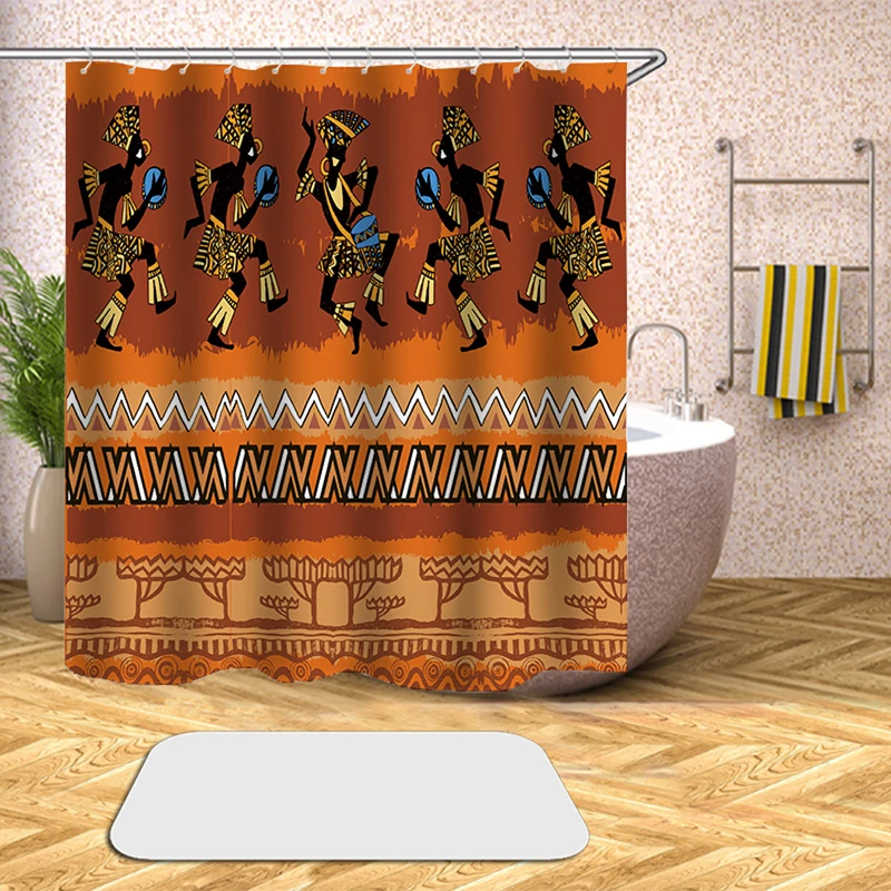 Приключения из Африканской женщины 3D печати Душ Шторы полиэстер Ткань