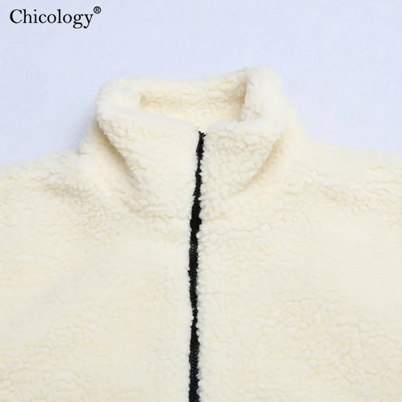 

Chicology Fur Plush Pullover Thick Streetwear Sweatshirt Long Sleeve Kpop Clothes 2020 Fall Winter Warm Oversize Casual Crop Top