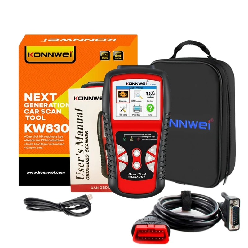 

Сканер KONNWEI KW830 OBDII EOBD CAN, инструмент для считывания кодов автомобиля, диагностический инструмент Odb2 для тестирования автомобилей