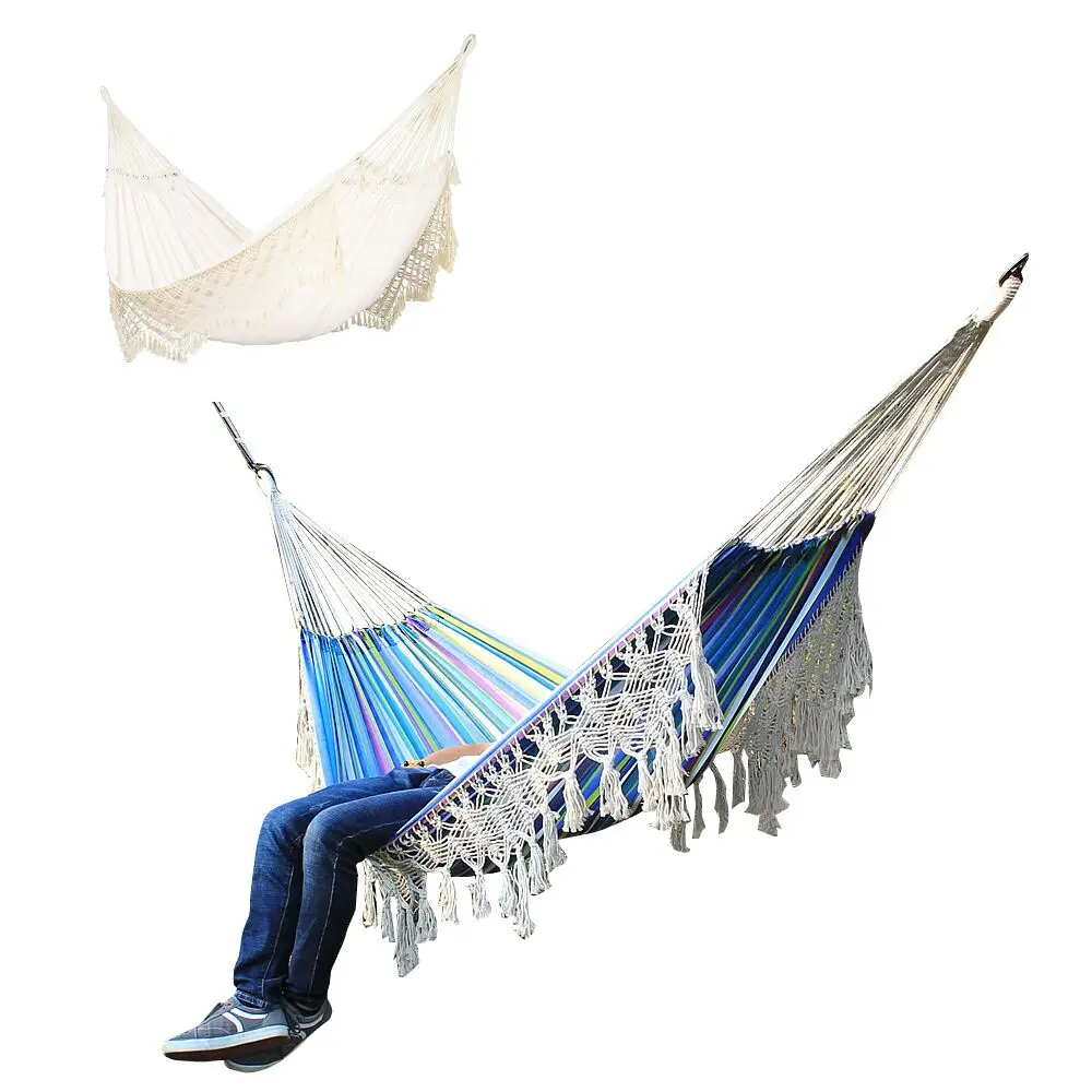 

Large Tassel Hammock Boho Style Garden Hanging Bed Seat Storage Bag for Indoor Outdoor Camping