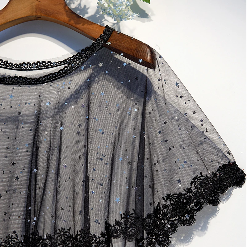 Свадебная накидка с блестками черное болеро короткое Болеро для невесты женское