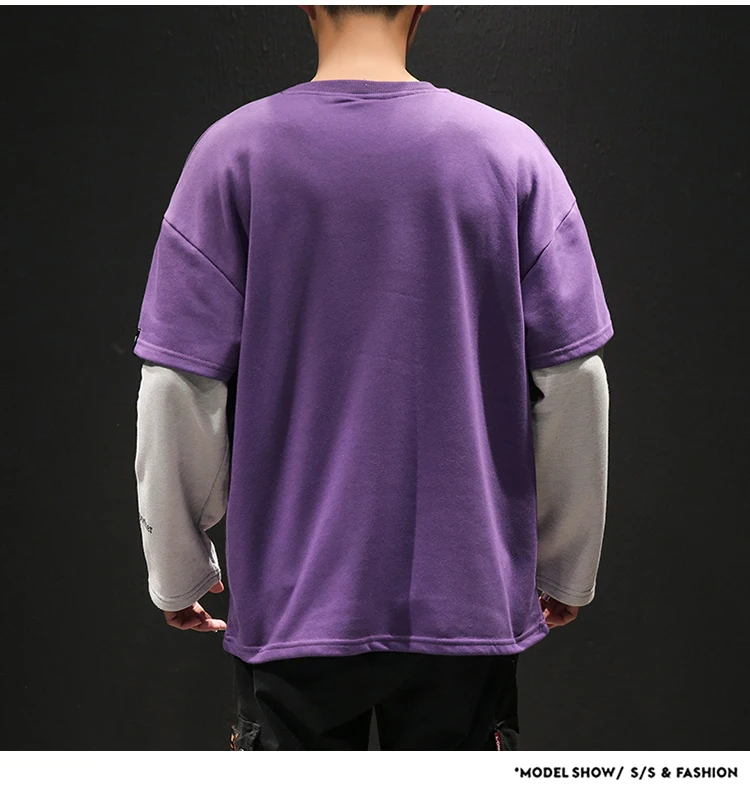 

Oversized Sweatshirt Mens Hip Hop Pullover Hoodies Casual Fashion Clothes Colorblock Hoodie 2021 Hiphop Streetwear Men Clothing