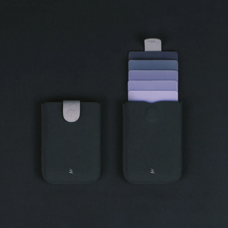 gray purple DAX, ультра тонкий держатель для карт, портативный, градиентный, смарт, мужские кошельки для карт, сумки для денег, Porte Carte Bancaire, короткий женский кошелек - Цвет: gray purple