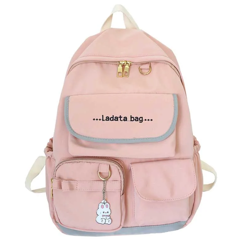 

Школьный рюкзак для девочек, простые корейские однотонные ранцы для студентов, универсальные вместительные школьные портфели, повседневны...