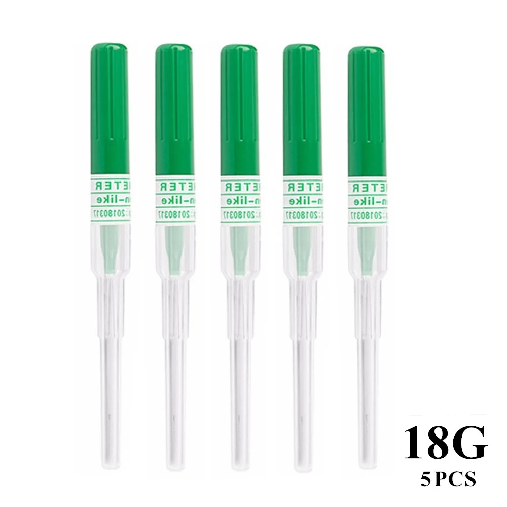 5 шт. стерилизованные иглы для пирсинга 18 г I.V. Катетер Иглы татуировки ювелирные