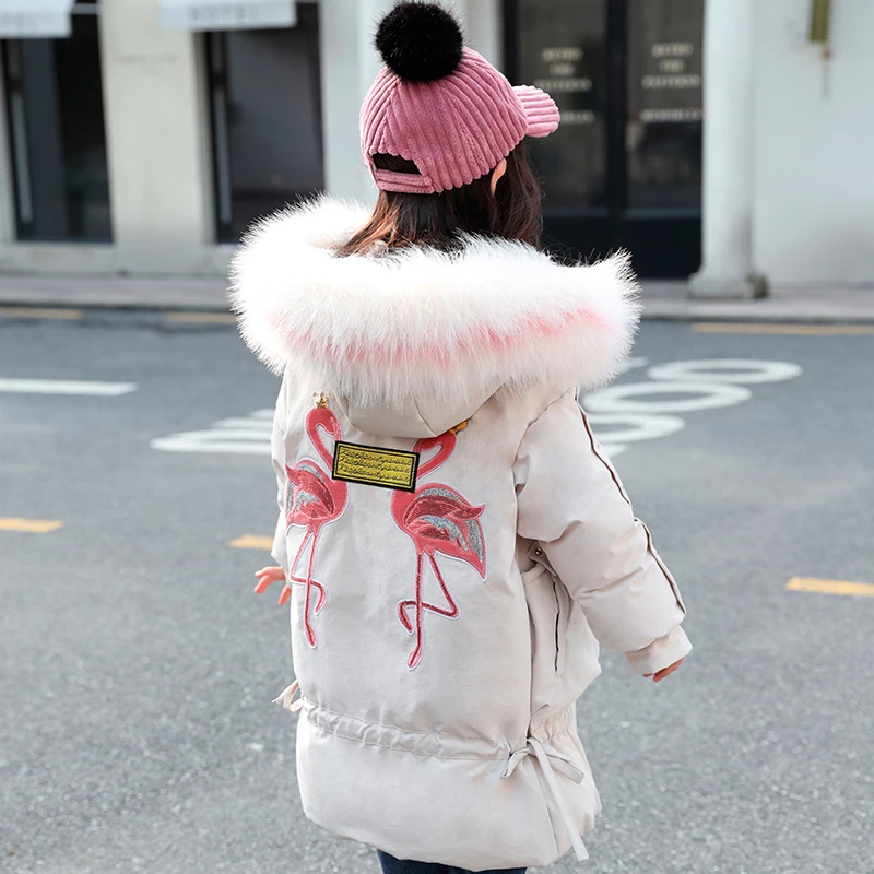 Детская куртка зимние пальто для девочек 2019 меховые парки с капюшоном Детские