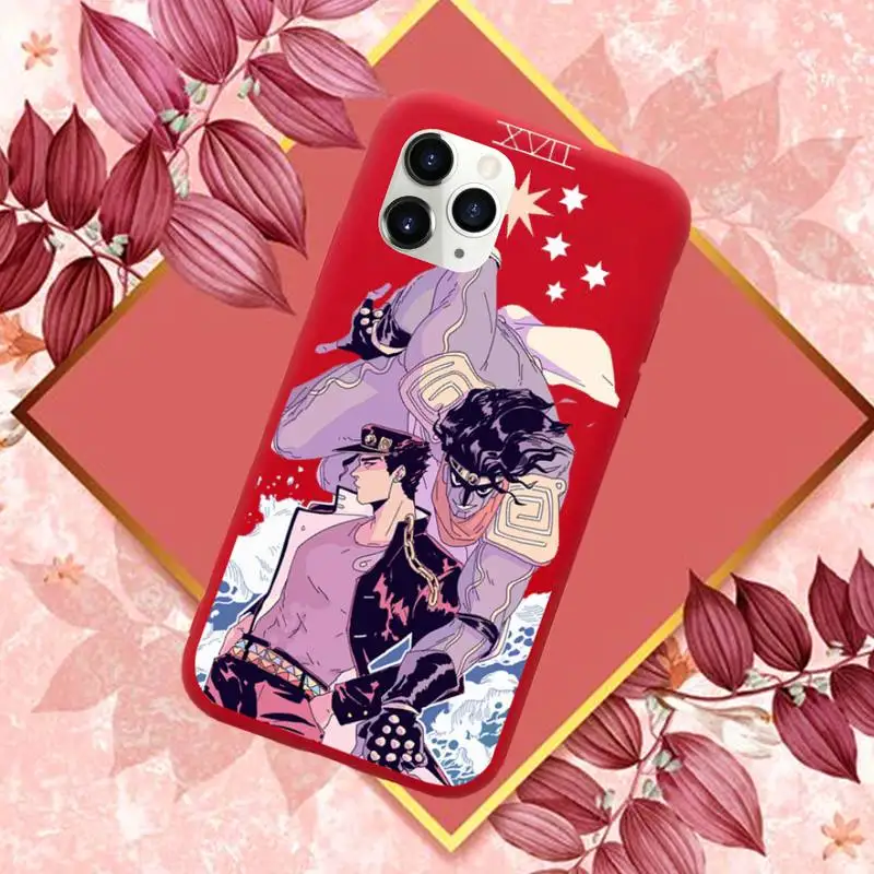 

Jojo Anime Bizarre Adventure Phone Case Red Candy Color for iPhone 11 12 mini pro XS MAX 8 7 6 6S Plus X SE 2020 XR