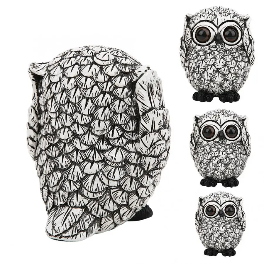 Figurine Ornament Synthetic Exquisite Cute Owls Animal Figurines Resin Craft Gift Home Office Ornaments Decoration | Дом и сад