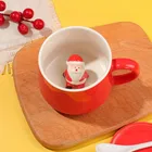 Рождественская керамическая кружка объемом 350 мл, чашка для завтрака, кофе, молока с животными, собакой, медведем, пингвином, снеговиком, Санта-Клаусом, милая пара чашек для воды, подарок