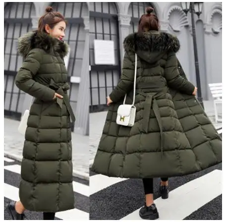 

Новинка, зимние пальто с большим меховым воротником, женские облегающие толстые теплые хлопковые парки с буквенным принтом, женская зимняя ...