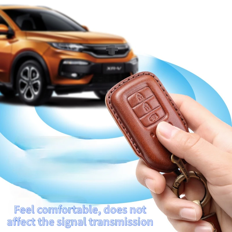 

Genuine Leather Car Key Case Cover for Honda Civic CR-V HR-V Accord Jade Jazz City Pilot Crider Odyssey 2015 2016 -2018 2019