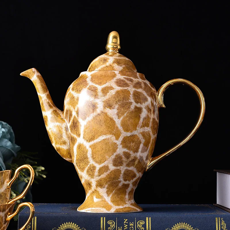 Juego de tazas y platillos de cer&aacute;mica de hueso fino, juego de t&eacute; con dise&ntilde;o de ciervo de alta calidad, estilo original, 15 piezas-1