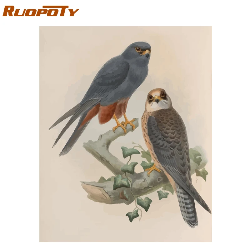 190820-24 Ruopoty рамка Diy Краска ing по номерам Бабочка Животные Современная Настенная живопись холст Рисование акриловая краска по номерам для домашний декор - Цвет: 190820-24