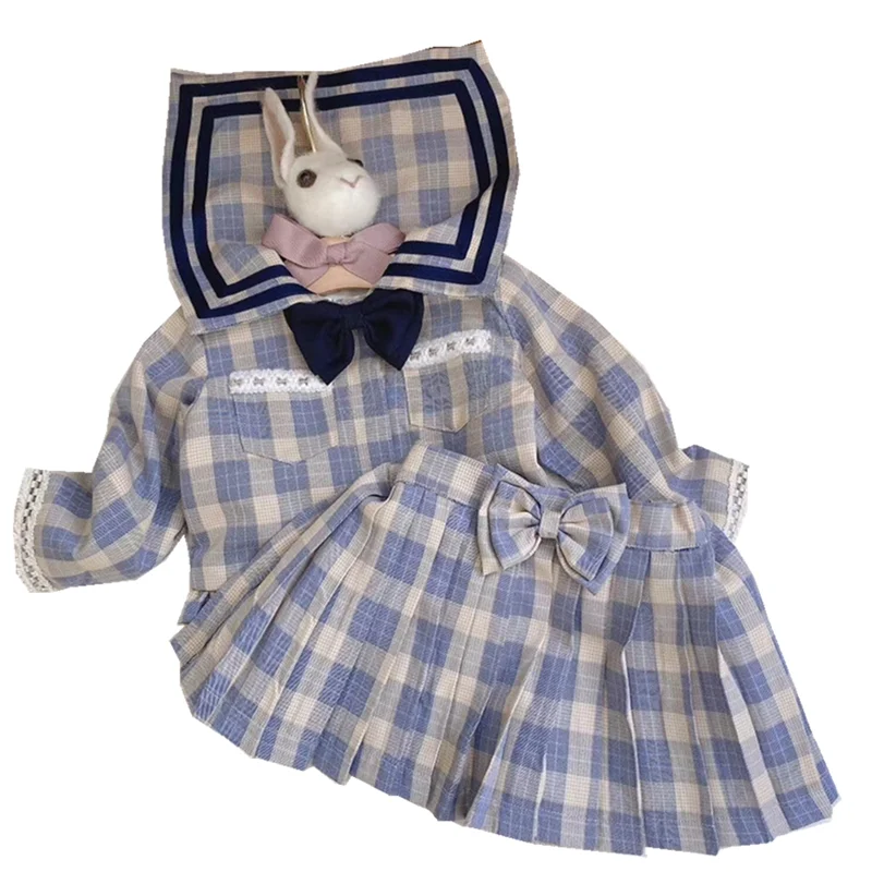 

2020Autumn Baby Girl Children's College Style Plaid Suit JK Style Children's Clothing Christmas Outfit Boutique Kids Clothing