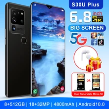 Versão global s30u plus 6.8 inch 5g smartphone 8gb 128gb face impressão digital desbloquear mtk6889 bual cartão duplo standby (3)