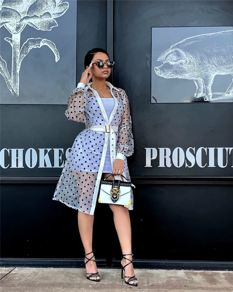 Adogirl/длинное пальто из искусственной кожи в стиле пэчворк горошек с принтом