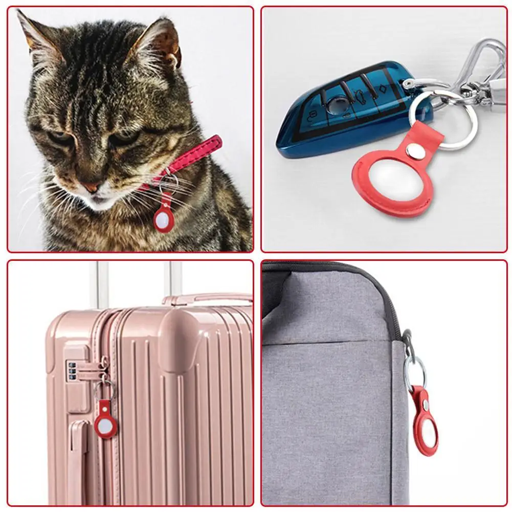 

2021 New Protective Cover Location Tracker Pu Leather Tracker Protector Accessories Case For AirTags Tracker Shell Location M2V8