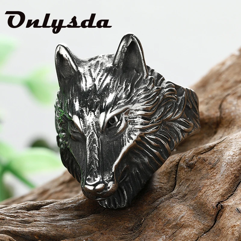 Stainless Steel Hight Quality Wild Wolf Head Biker Rings Mens Fashion Animal Viking Jewelry Cool Stuff Vintage Style Man Anel | Украшения и