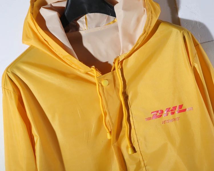 Мужская непромокаемая куртка-бомбер DHL оранжевая ветровка большого размера