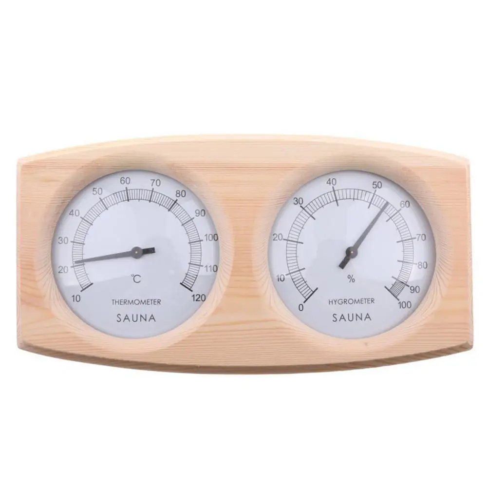 

80% Hot Sale Sauna Room Water Vapor Wooden Thermometer Hygrometer Outdoor Greenhouse Temperature Hygrometer