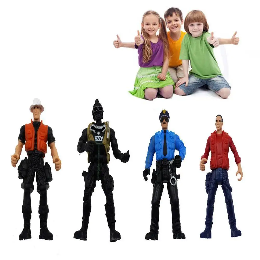 

4 шт./компл. случайные спецназа, 10 см, высокий модифицированный лучший упаковочный мешок, декоративный подарок для детей, одиночный солдат дл...