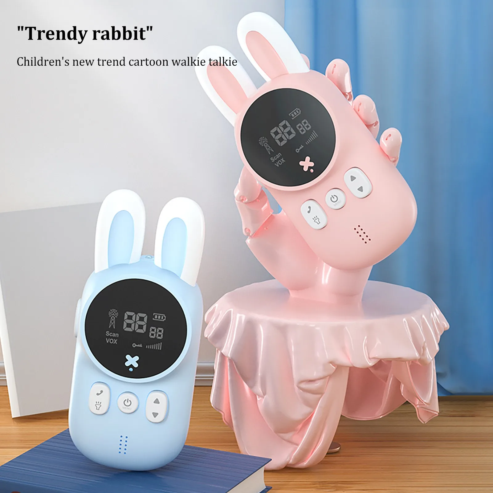 

In Stock! 3km Children's Walkie Talkie Wireless Call USB Charging With Flashlight Function Mini Cute Walkie Talkie Fast Shipping