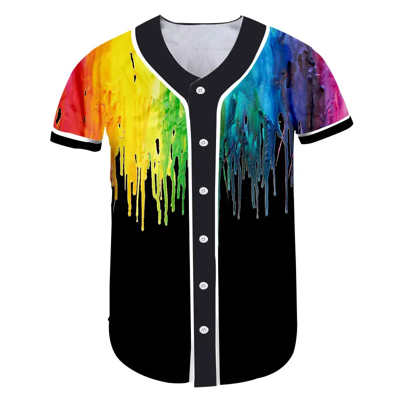 Футболка Мужская/Женская бейсбольная модная цветная футболка с коротким рукавом
