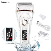 electric razor painless lady shaver for women bikini trimmer for whole body waterproof usb charging lcd display wet dry using