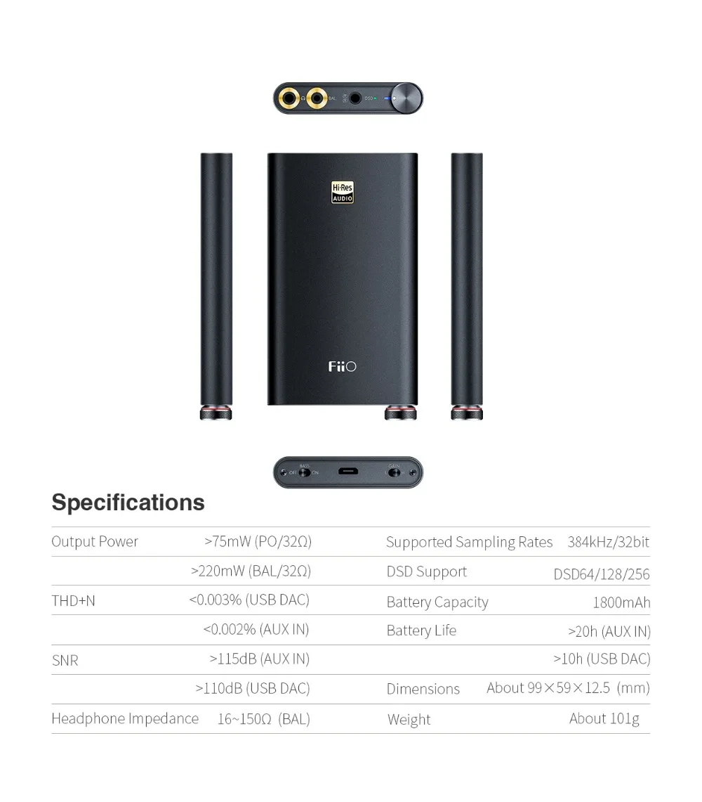 Fiio Q1 Mark II/FQ1222 Hi-Res аудио NIC DAC DSD усилитель для наушников XMOS 384 кГц/32 бит для Iphone/iPad/PC AK4452 Q1II