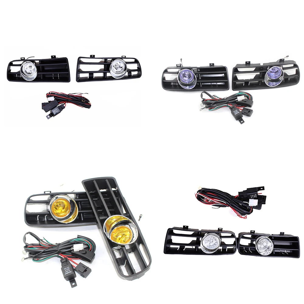 

Fog Lights Grille Bulbs Switch Wiring Harness 2Pcs Car Lights Bumper For GOLF 4 JETTA BORA MK4 TDI 1998-2005 D12
