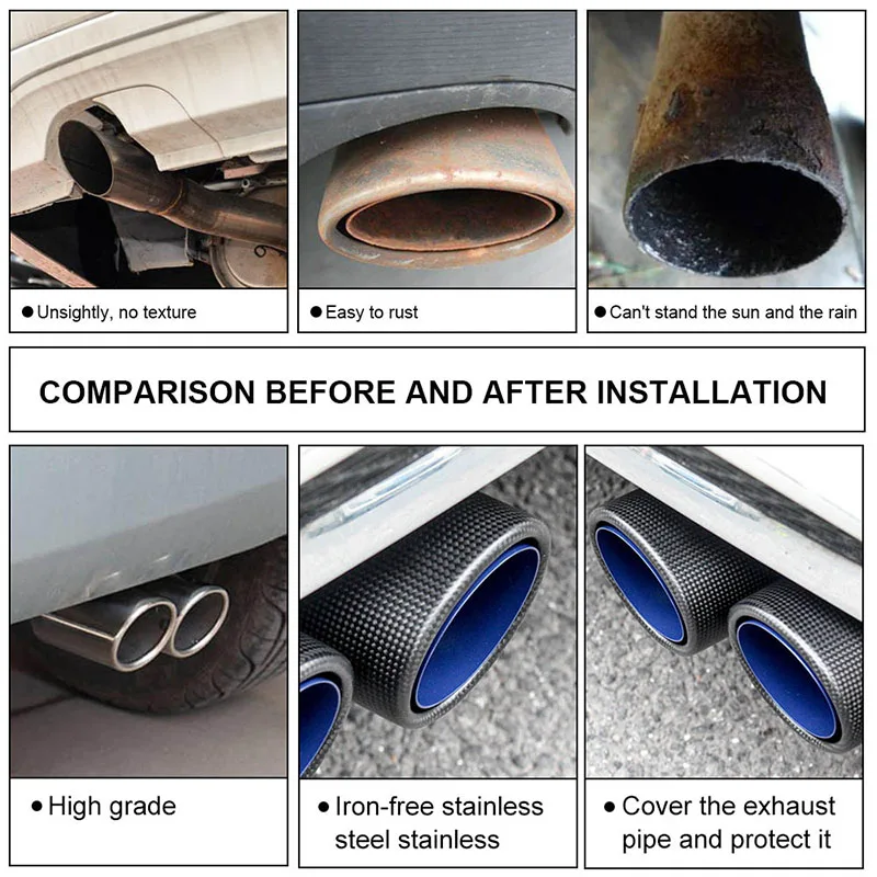 Автомобильный двойной равномерный хвостовой глушитель наконечники роликовый