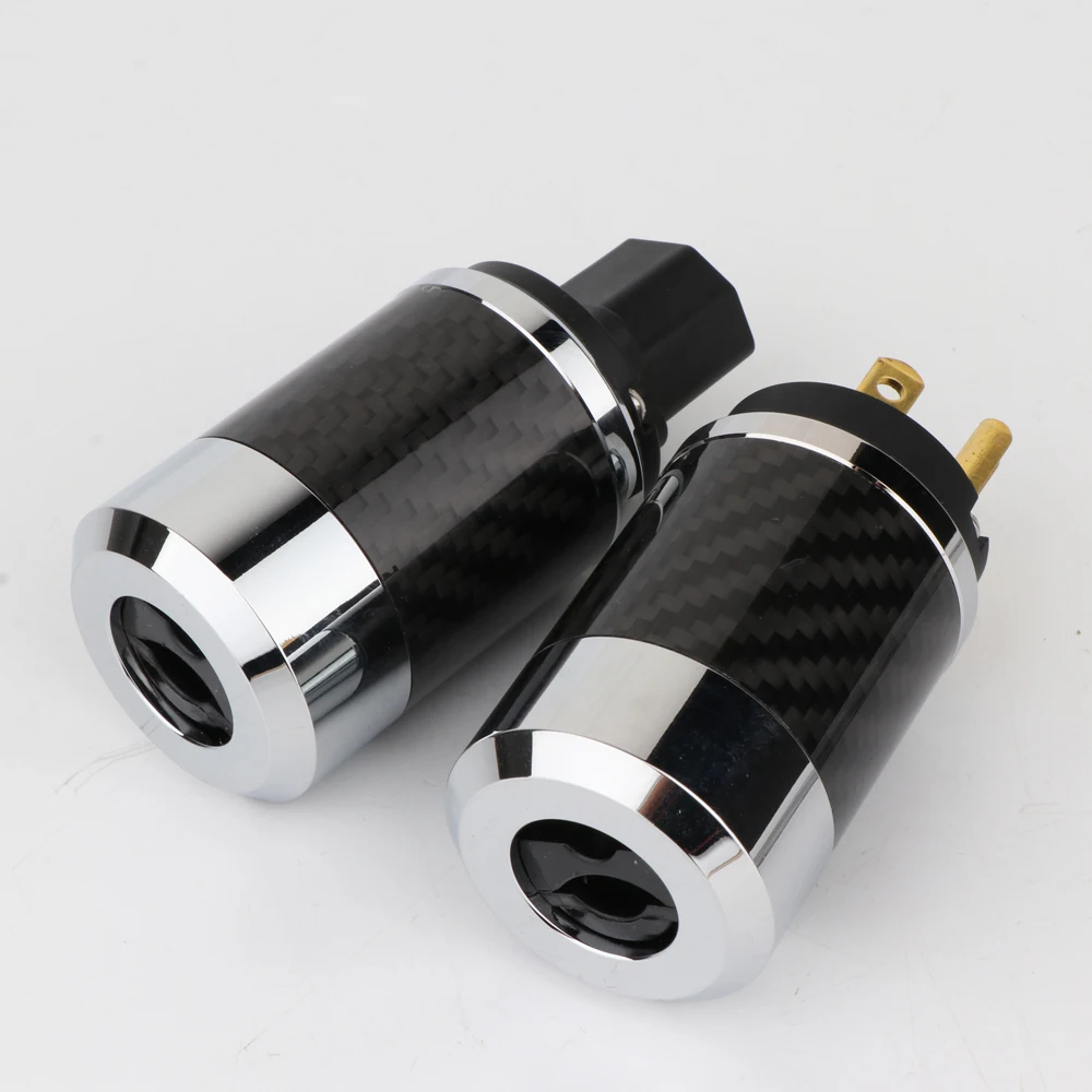 

BCF4-G Hi-End Carbon Fiber Gold Plated With gasket US Power Plug IEC Connector Female male Plug HIFI DIY Mains Power Connector