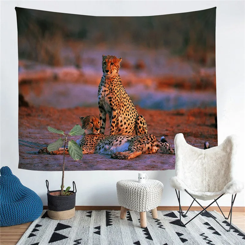Украшение для гостиной с леопардовым и принтом настенный гобелен коврик йоги