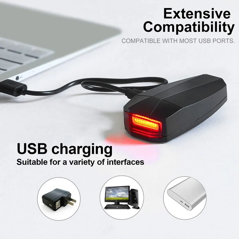 WasaFire Wireless Rear Bicycle Light Intelligent Remote Control Alarm Lock Bike Taillight USB Charging Lights MTB Tail Lamp | Спорт и