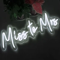custom neon 22x 7 2 inches led miss to mrs light party flex transparent acrylic neon light sign wedding wall decor marriage