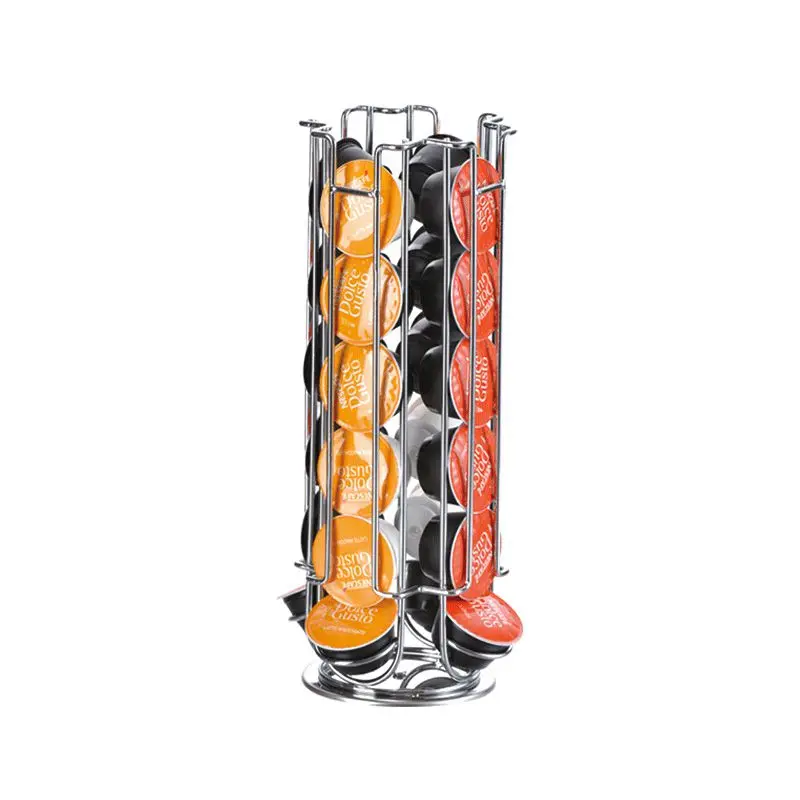 for 24pcs Capsule Металлический держатель кофейных капсул, железная Хромированная Подставка, кофейные капсулы для хранения, металлический держатель кофейных капсул для капсул - Цвет: for 24pcs Capsule