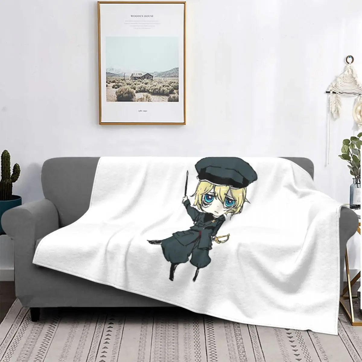 

Chibi Tanya-manta a cuadros para cama, cobertor para sofha, manta ponderada