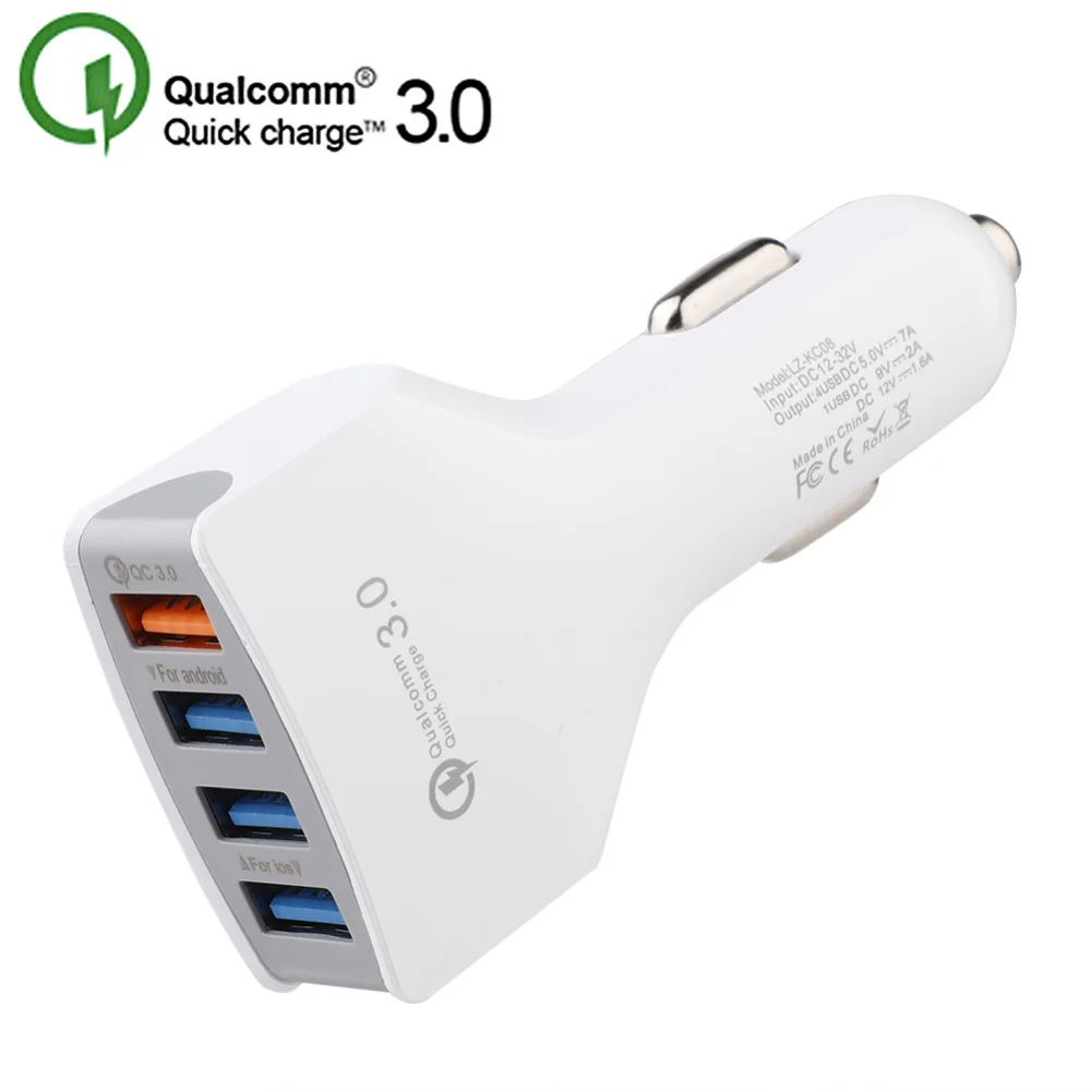 Автомобильное зарядное устройство с 4 USB-портами 3 0 7A QC3.0 | Мобильные телефоны и