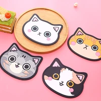 2021 high quality cat shaped tea coaster cup holder mat coffee drinks drink silicon coaster cup pad placemat kitchen accessories