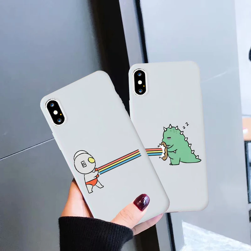 cute japan cartoon dinosaur candy colored silicone soft shell phone case for iphone 11 pro xs max x xr 7 8 6 6s plus phone cover free global shipping