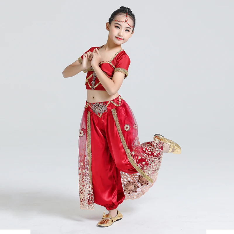 Детская индийская Одежда Для Болливуда детский танцевальный сари платье