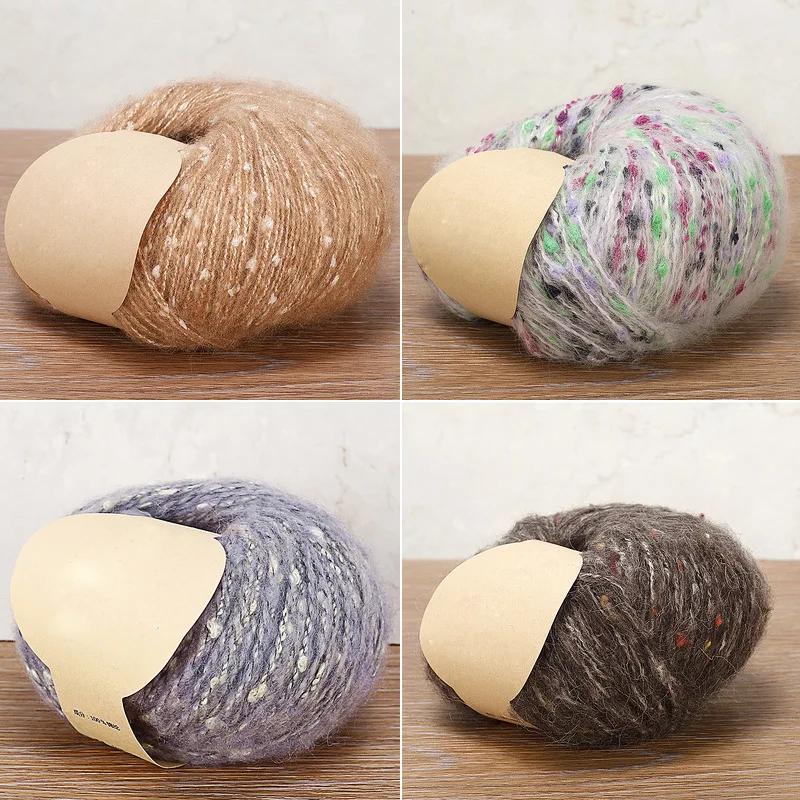 4 шт сегментная окрашенная Акриловая мохеровая пряжа мягкая теплая трикотажная